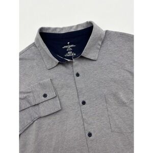 FABLETICS Men's The Dash Long Sleeve Button Up‎ Shirt Size Medium Blue Stretch